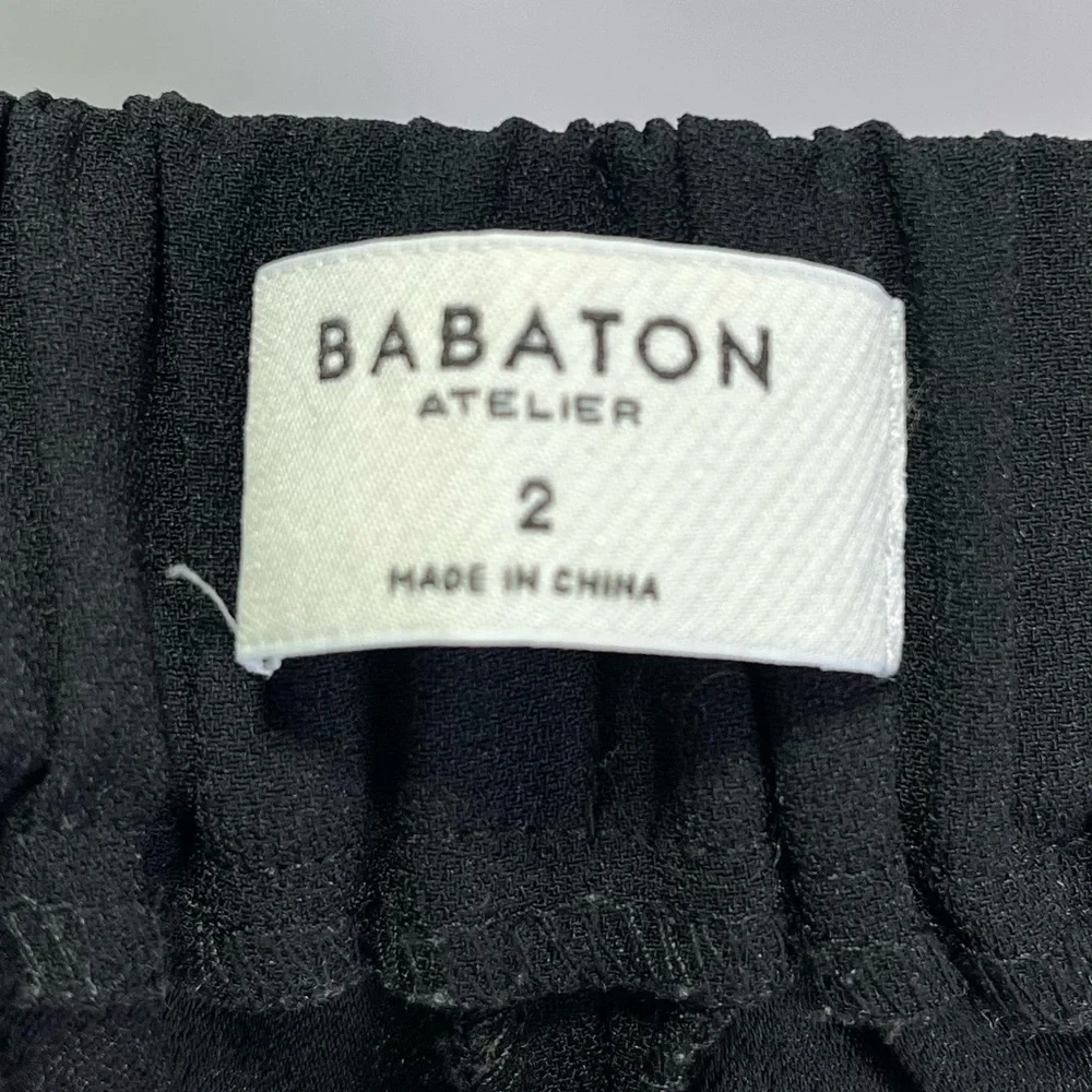 Aritzia Babaton Conan Cropped Pant Crepe Trousers Mid Rise Pull On Slim Leg - Picture 6 of 7